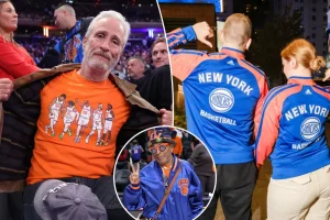 Fashionable Knicks supporters at playoff matches with the Cavaliers