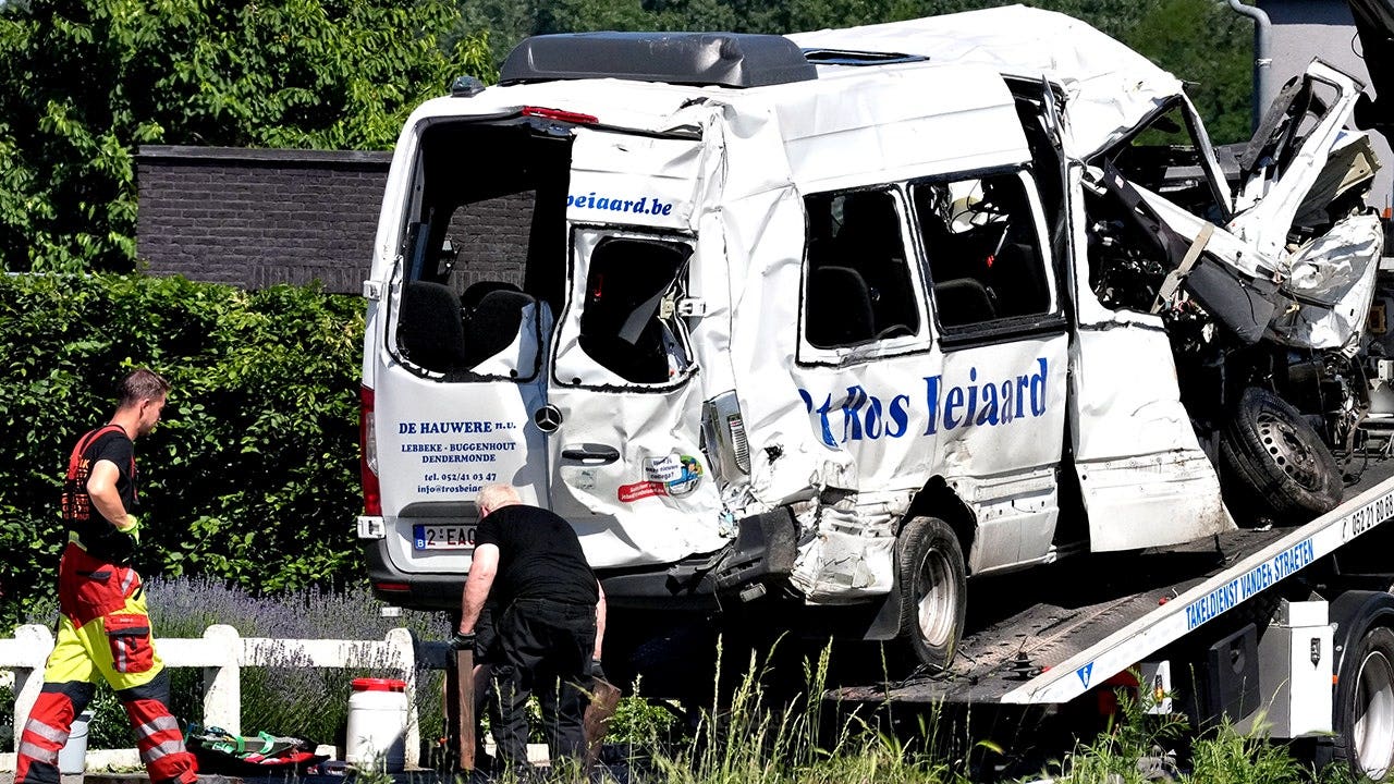 Fast train collides with minibus carrying children in Belgium, resulting in 4 deaths