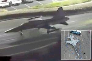 Fighter jet flies over Southern California streets before Torrance Armed Forces Day
