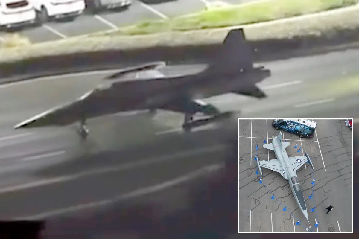 Fighter jet flies over Southern California streets before Torrance Armed Forces Day