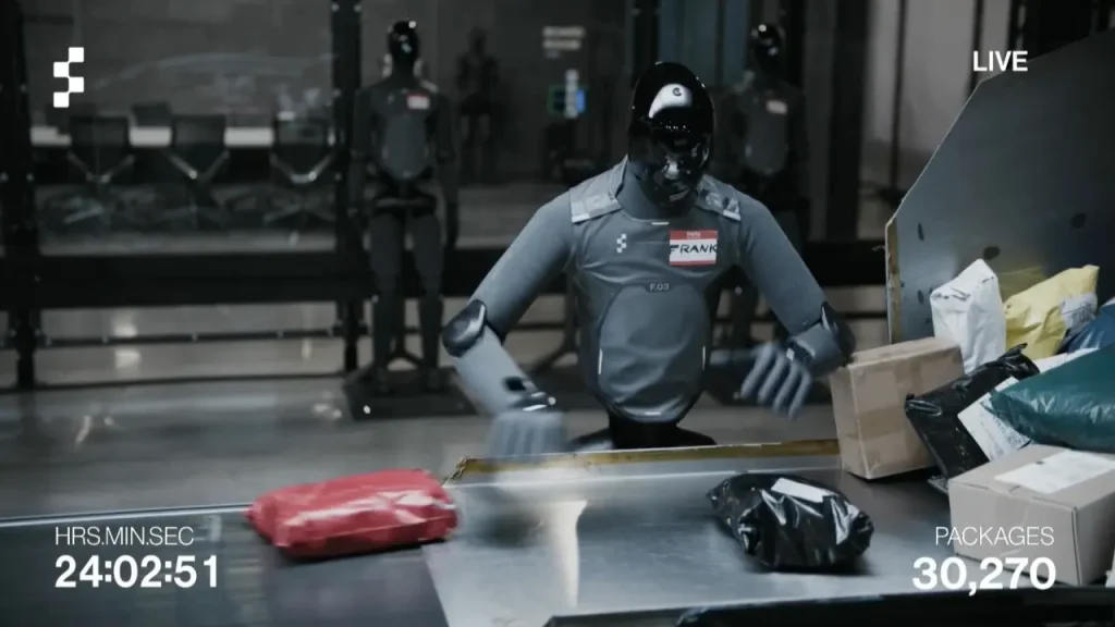 Figure AI claims its humanoid robots sorted packages continuously for 24 hours.