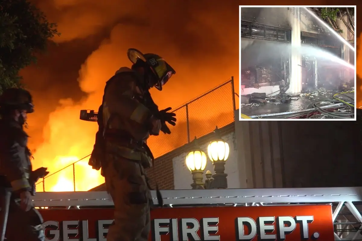 Fire erupts in downtown LA, with 100 firefighters responding