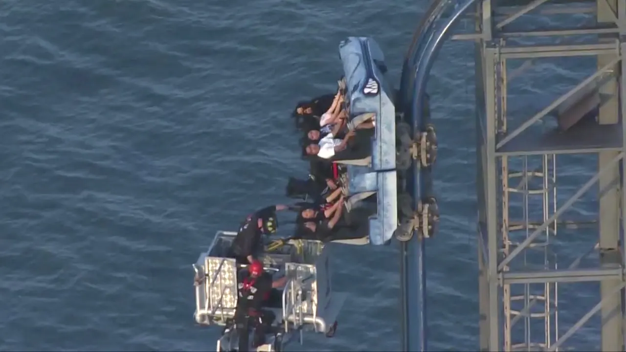 Firefighters save 8 people trapped on Galveston roller coaster for 3 hours