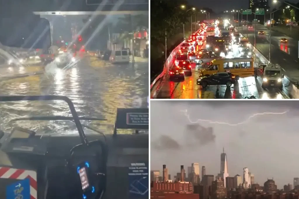 Flash floods in New York City leave drivers trapped in water