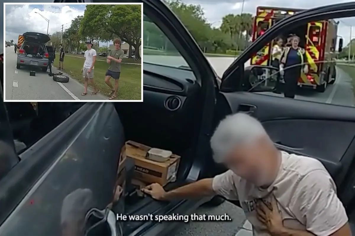 Florida teenagers help man experiencing a heart attack while changing his tire