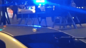 Footage captures Chicago police car being struck during teen street takeover, one individual apprehended