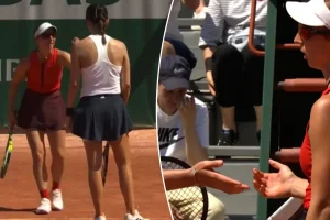 French Open match becomes tense as player confronts opponent on their side of the court