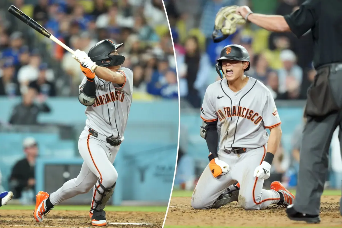 Giants overwhelm Dodgers with a home run inside the park