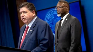 Governor Pritzker criticizes Chicago's mayor for lacking a strategy to retain the Bears in the city.