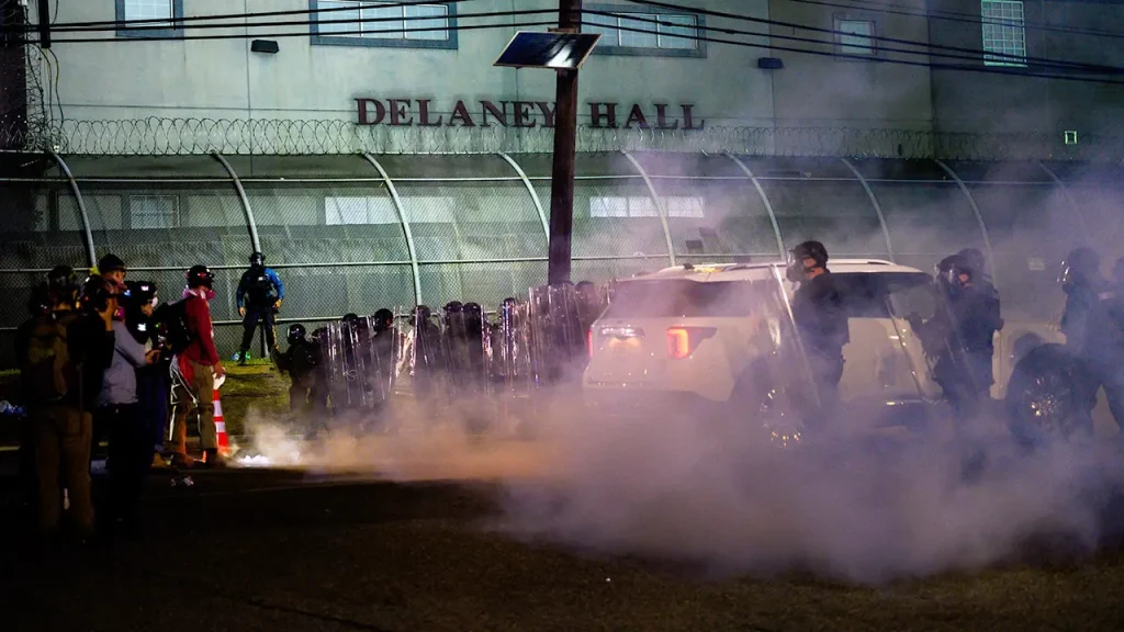 Governor Sherrill holds ICE responsible for the violent confrontation between rioters and state police.