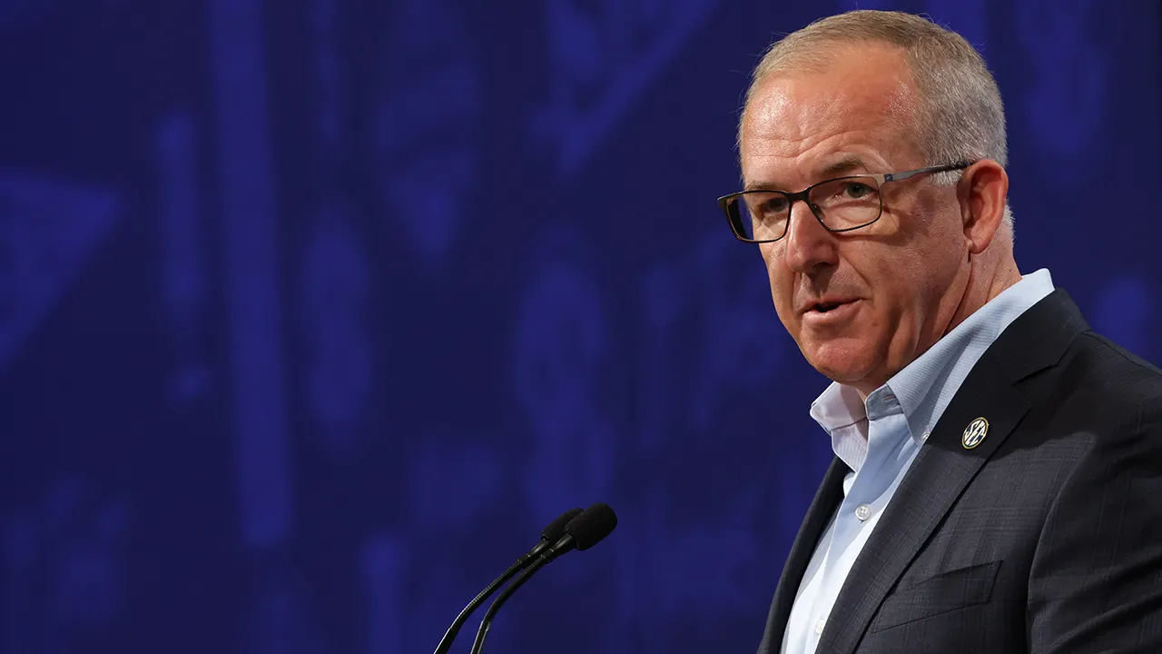Greg Sankey maintains that the SEC is the 'top conference' even with the Big Ten's three consecutive national championships.