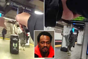 Grim bodycam video reveals officer fatally shooting a man with a machete who attacked three subway riders at Grand Central