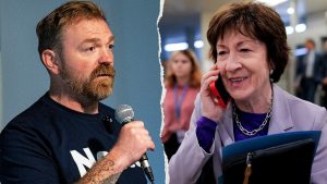 Group linked to Collins creates a 'red flags' website aimed at Senate rival