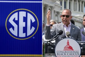 Hakeem Jeffries urges black athletes to avoid SEC schools in states that implemented redistricting.
