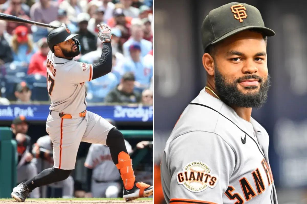 Heliot Ramos of the Giants denied a home run by the Tropicana Field catwalk