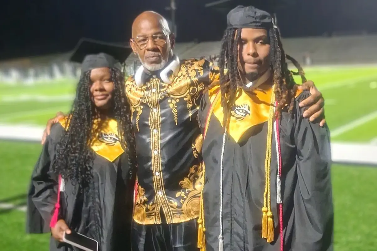 High school graduates Kencerio Walker and Nykeria Johnson lose father in tree accident on car.