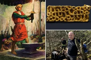 Hiker discovers ancient gold sword artifact, buried beneath a tree for 1,500 years