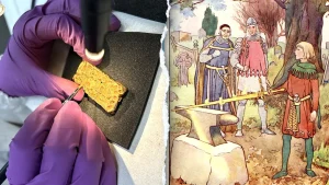 Hiker in Norway discovers ancient gold sword from 1,500 years ago hidden beneath a fallen tree