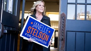 Janelle Stelson, who is running against Scott Perry, secures victory in the Pennsylvania Democratic primary.