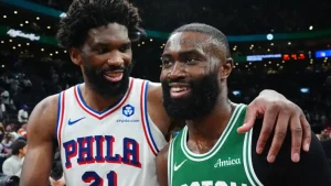 Jaylen Brown appears to be a 'sore loser' after blaming Embiid for the Celtics' defeat.