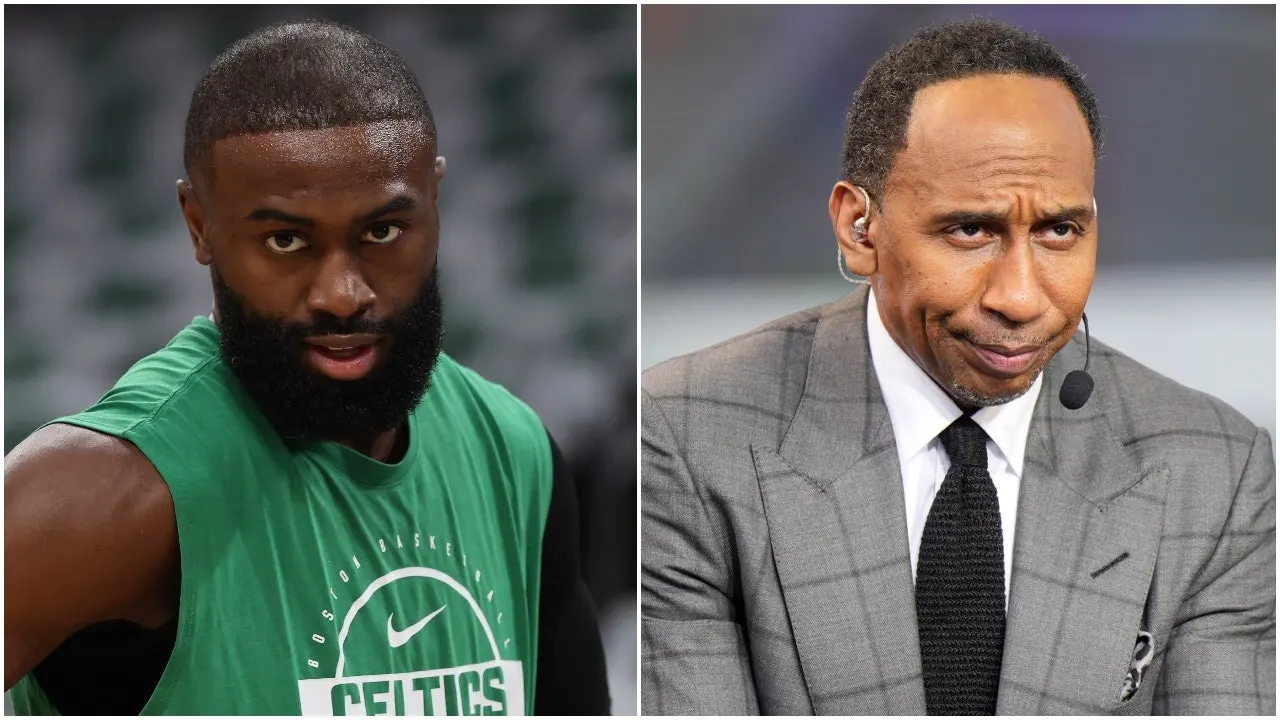 Jaylen Brown of the Boston Celtics tells Stephen A. Smith to stop talking and step down.