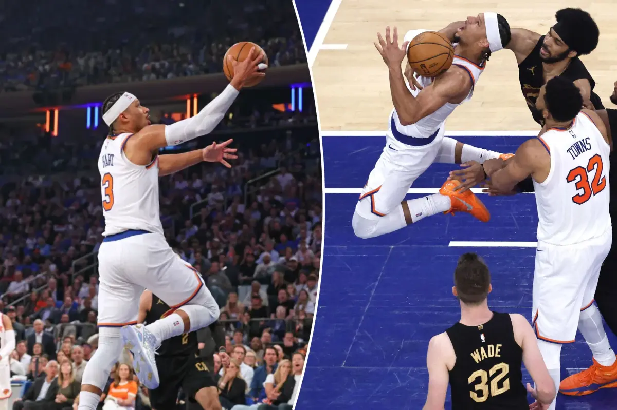 Josh Hart sits on the bench during the Knicks' remarkable comeback victory