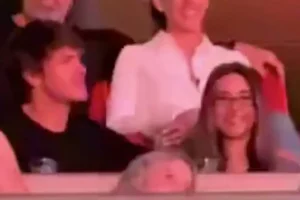 Justin Herbert attends concert in Amsterdam featuring Madison Beer