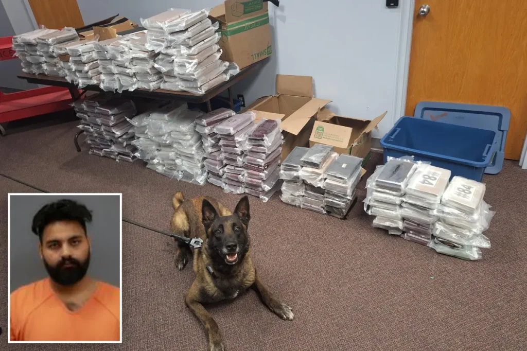 K9 in Nebraska discovers 525 pounds of cocaine during traffic stop, resulting in the arrest of a man from California.