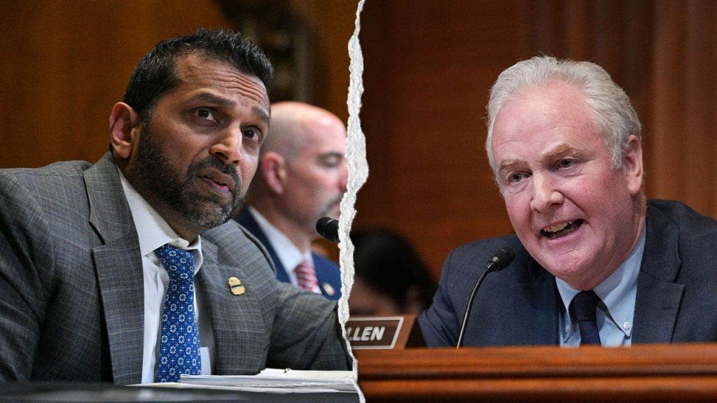 Kash Patel and Senator Van Hollen argue at Senate Appropriations meeting