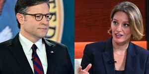 Katy Tur embarrasses herself in an attempt to criticize Mike Johnson for saying rights come from God