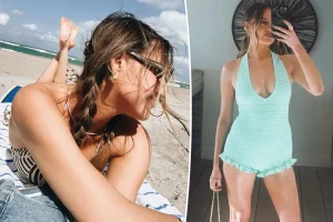 Kelsea Ballerini impresses in a striped bikini while suggesting a new music collaboration
