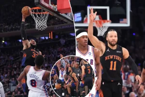 Knicks edge out 76ers without Joel Embiid in a tight Game 2 win
