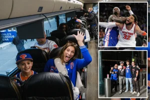 Knicks fans swarm Philadelphia for Game 3, responding to Joel Embiid.