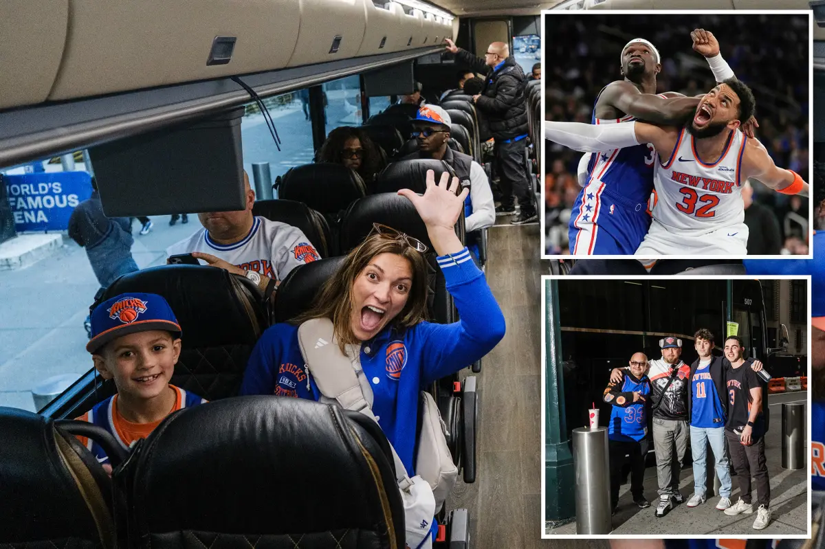 Knicks fans swarm Philadelphia for Game 3, responding to Joel Embiid.