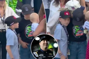 Kyle Larson's son shows support for Brexton Busch in a heartfelt moment during the Coca-Cola 600 that pays tribute to Kyle.