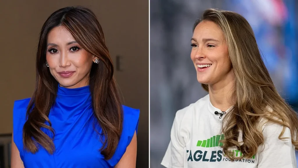 Kylie Kelce and Brenda Song discuss the Disney adult trend on a podcast.