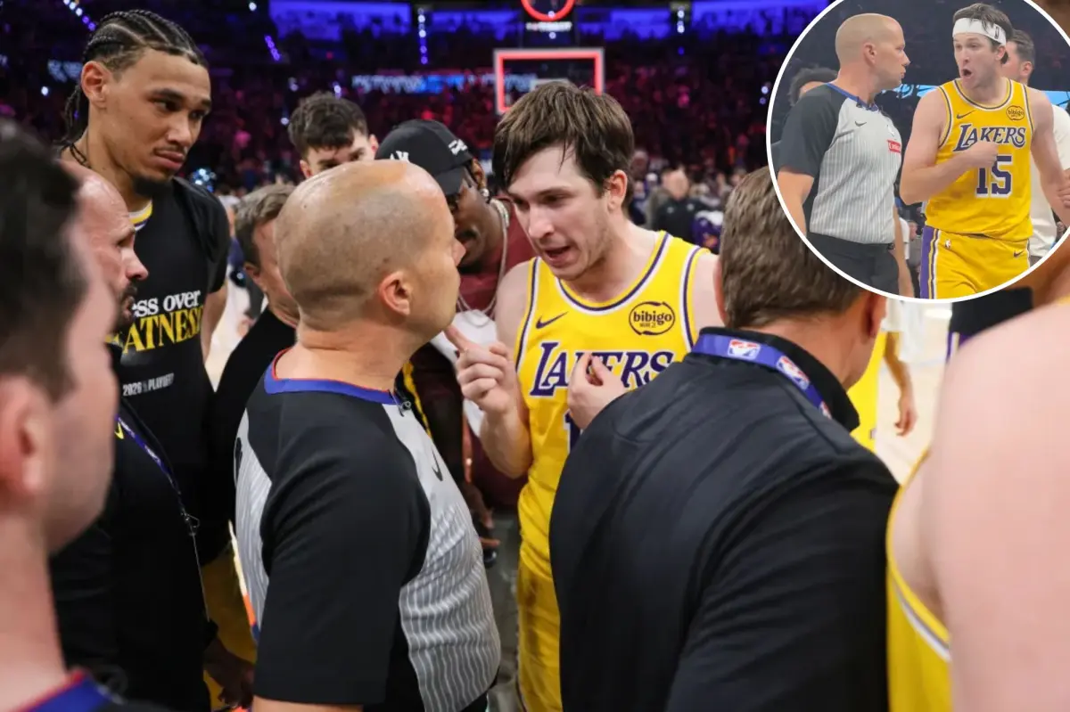 Lakers confront referees in tense moment following playoff defeat