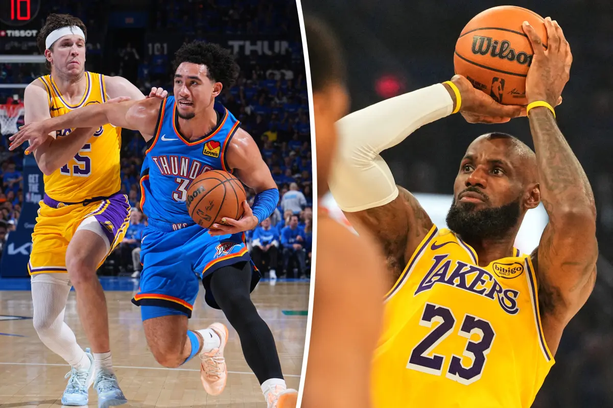 Lakers lose to Thunder 108-90 in Game 1 in Oklahoma City