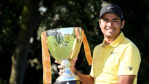 Little-known golfer Yurav Premlall surprises everyone by winning DP World Tour event by 14 strokes.