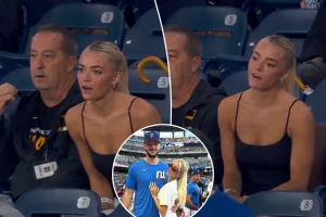 Livvy Dunne recorded reacting negatively to Paul Skenes' error