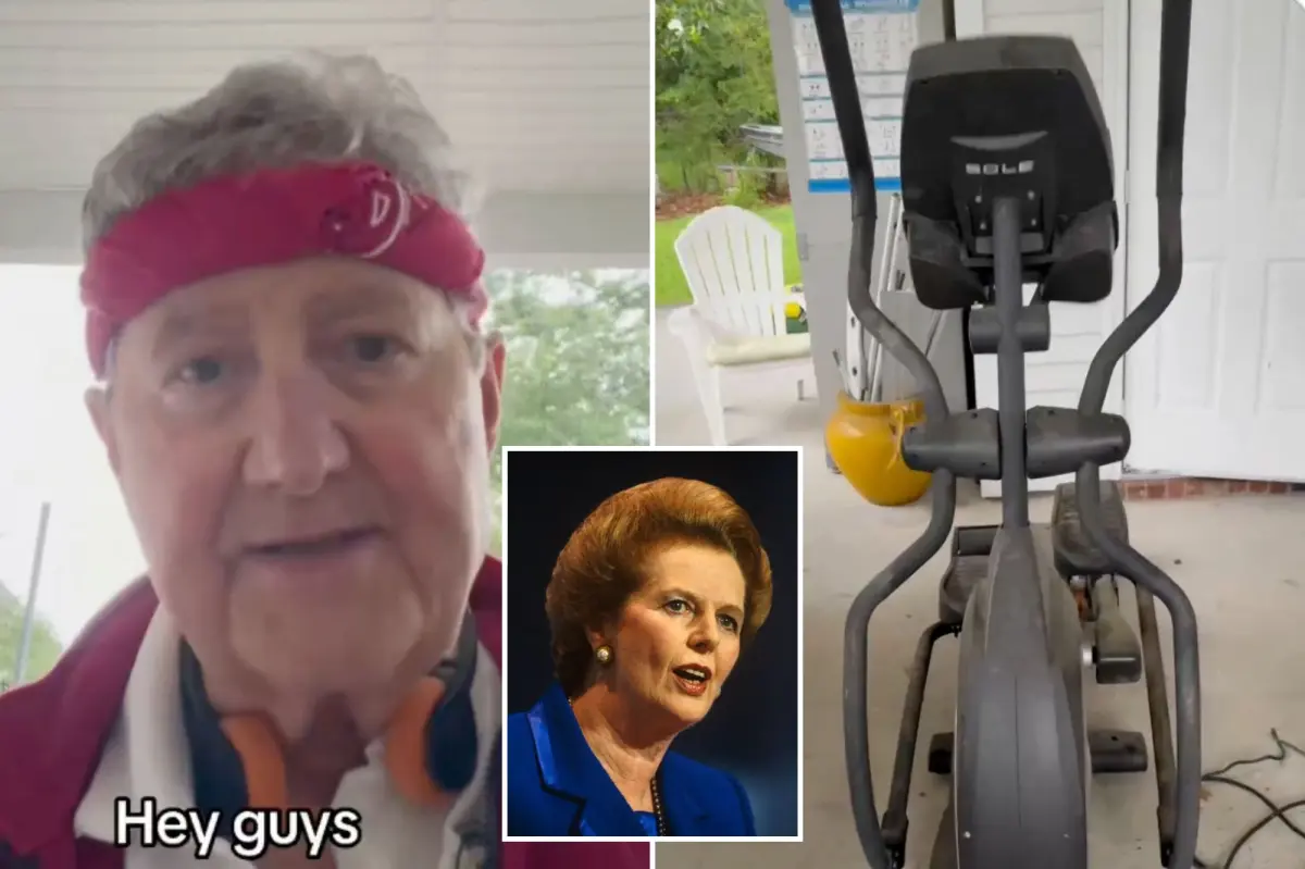 Louisiana Senator John Kennedy introduces 'Margaret,' his elliptical machine named after Thatcher, in a video that went viral.
