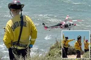 Man dies after driving off a cliff by the beach on Highway 1