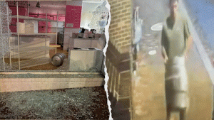 Man filmed throwing a beer keg through the window of Georgetown Cupcake
