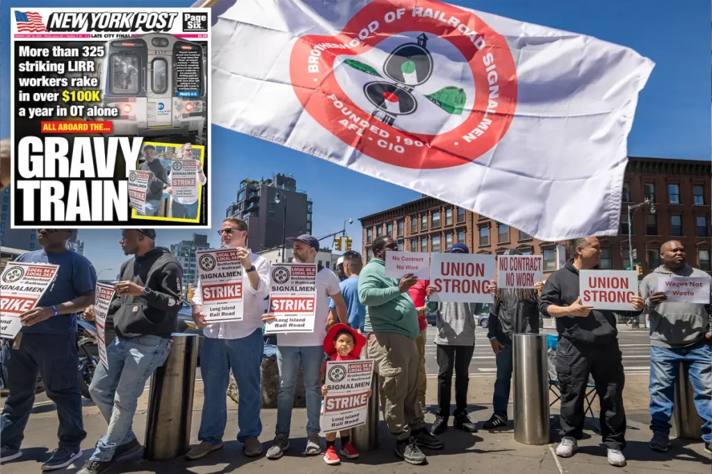 Many LIRR workers on strike earn over $100,000 from overtime.