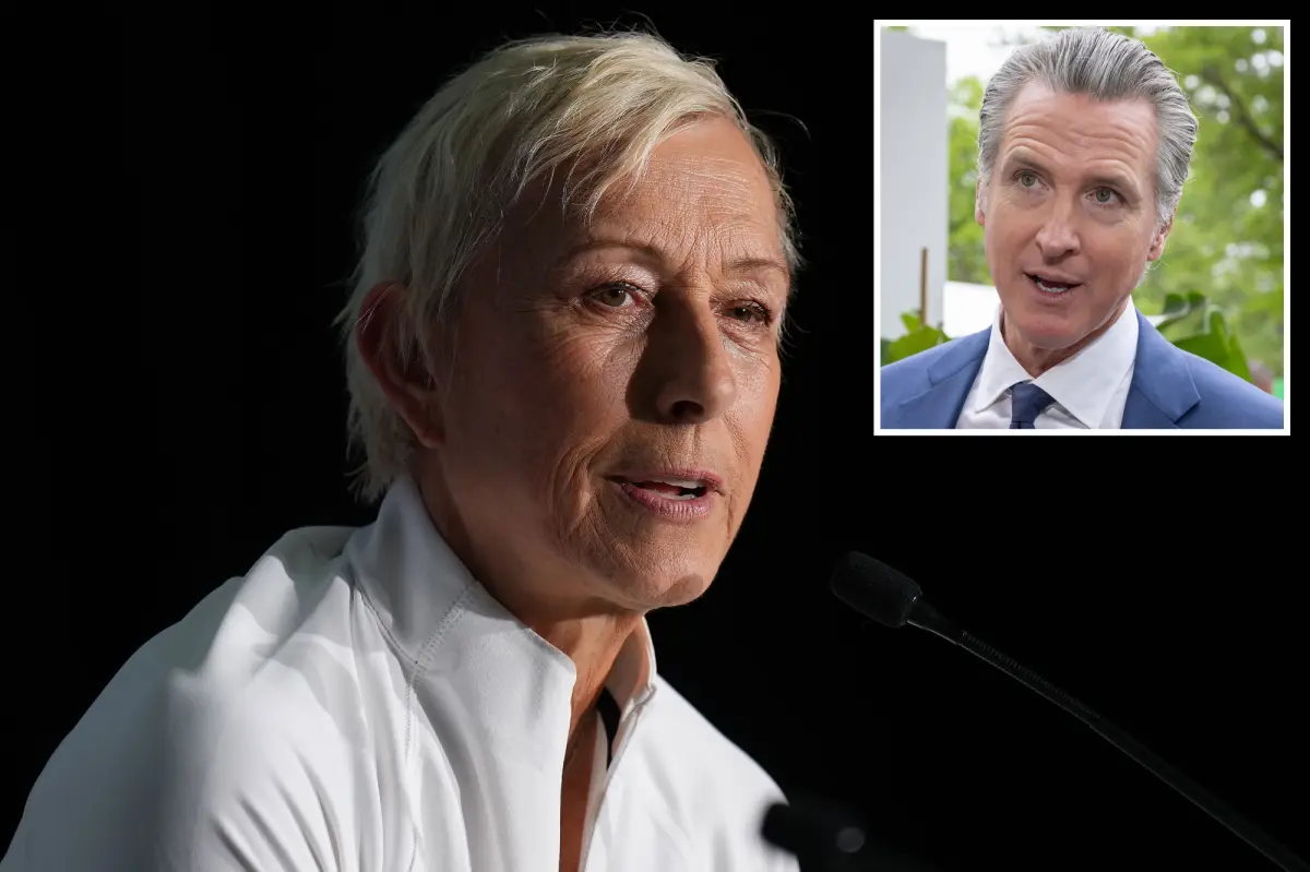 Martina Navratilova criticizes Gavin Newsom regarding the California trans athlete issue