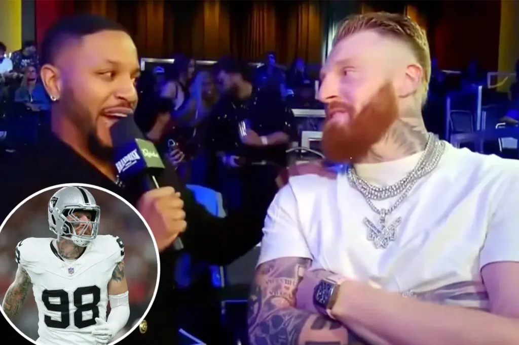 Maxx Crosby's interview takes a strange turn at MMA event