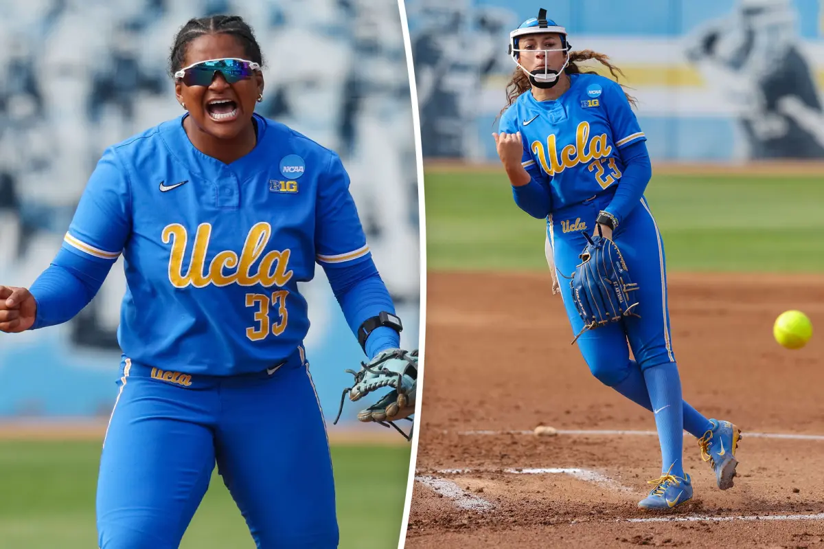Megan Grant from UCLA softball enjoys a milestone by hitting her 40th home run.