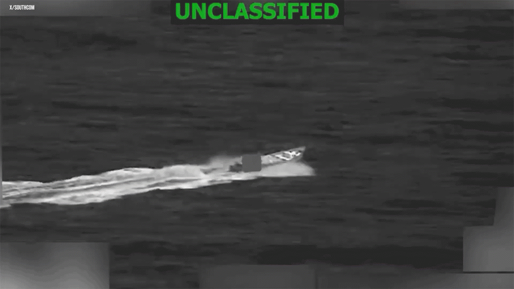Military targets a suspected drug-smuggling boat in the Eastern Pacific