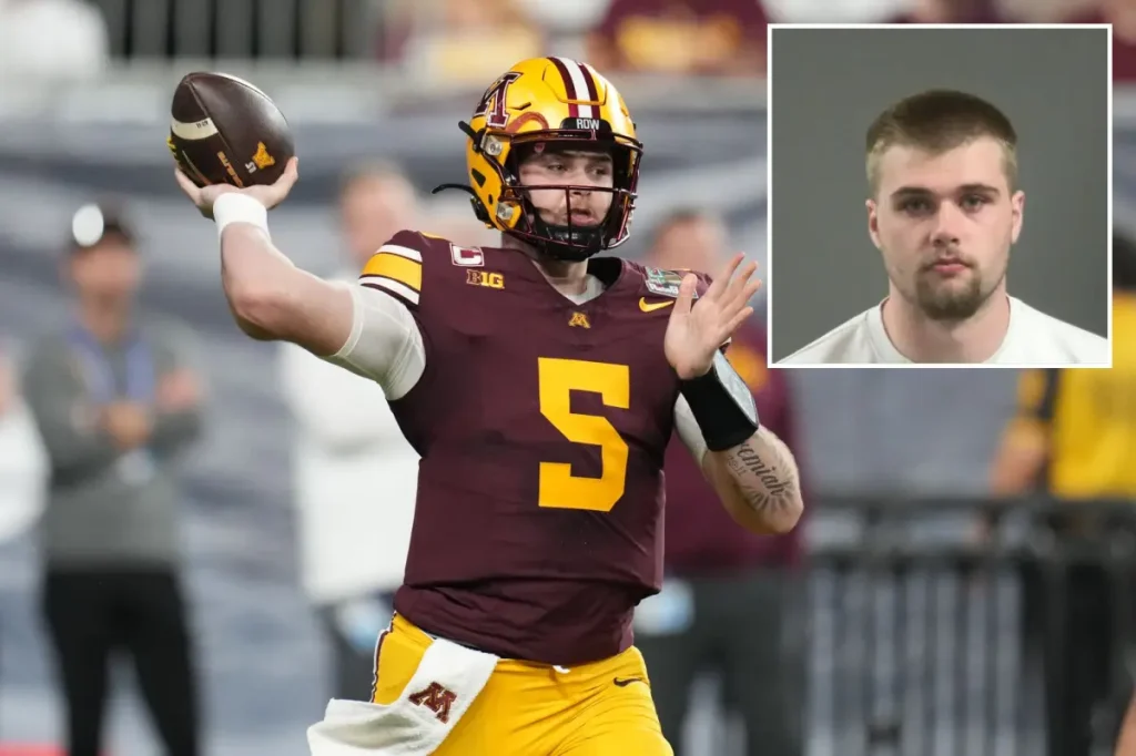 Minnesota quarterback Drake Lindsey detained for having alcohol and a fake identification.