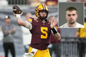 Minnesota quarterback Drake Lindsey detained for having alcohol and a fake identification.